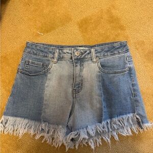 Two Tone Jean Shorts